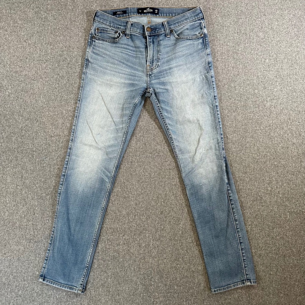 Hollister Jeans Mens 30x32 Skinny Fit Light Wash Advanced Stretch Coolmax